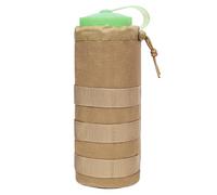 Water Bottle Holder Bag, Stable Secure Buckle Pouch Holders, Bottle Carrier, Bottled Sleeve for Hiking, Traveling, Camping, 1000D Fabric, Black, Khaki
