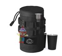 Water Bottle Holder Bag - Storage Bag with Mesh Pouch Inside | Multifunctional Water Bottle Storage Bag, Water Cup Bag with Adjustable Handle, Black, Large, Consulte la descripción, See description