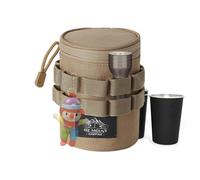 Water Bottle Holder Bag - Storage Bag with Mesh Pouch Inside | Multifunctional Water Bottle Storage Bag, Water Cup Bag with Adjustable Handle, Khaki Small, Consulte la descripción, See description