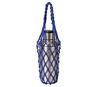 Water Bottle Holder Carry Bag,Crochet Mesh Pattern Drinking Cup Storage Cover - Water Bottle Shoulder Carry Strap Sling - For Hiking, Camping, Picnic, Travel, Running, Walking, The And The Park, Blue