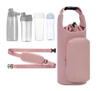 Water Bottle Holder for Walking - 20cm Adjustable Insulated Drawstring Bag with Pocket, Bottle Carrier Strap Sleeve | Gyymes Hiking