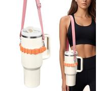 Water Bottle Holder with Adjustable Shoulder Strap Compatible Stanley Tumbler Owala Hydroflask YETI etc for Accessories Made of Food Grade Silicone BPA Elastic Durable Washable Multiple Carrying Ways
