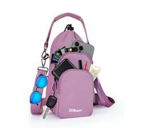 Water Bottle Holder with Strap, 4 Big Pockets with Compartment, 24oz/32oz/40oz Crossbody Water Bottle Carrier Bag
