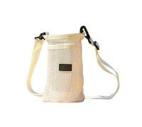 Water Bottle Holder with Strap - Nylon 7 Inch | Mesh Sling - Fashion Cup Bag with Adjustable Straps for School, Running, Shopping, Outdoor Adventures, Hiking, Cream colour, Se référer au descriptif