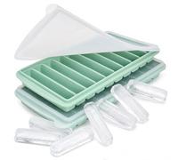 Water Bottle Ice Cube Tray with Lid - Long Skinny Ice Stick Mold for Water Bottles, Easy Release BPA-Free Silicone Tray - Food Grade Ice Mold for Freezer, Stackable & Multi-Use