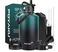 Water Bottle Insulated 32oz 40oz 64oz 128oz Straw Lid Spout Lid & 3 Lids, Leak Proof, Vacuum Insulated,Stainless Steel Water Bottle Wide Mouth for Sports, Gym or Office (128oz Indigo Crush, 128 oz)