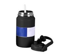 Water Bottle Insulated, Leakproof Stainless Steel Flask, Large 4l Portable Water Bottle for Beach, School, Sports, Camping, Outdoor Hiking, Travel, Cycling, 5.91x13.39x4.69 Inches