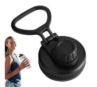 Water Bottle Lid, Replacement Wide Mouth Cap, Leakproof Spill-Proof Design, Non-Slip Ring Handle, for Sports Gym Travel Bottles, 2.56x2.56x1.57 Inches, Black, 1 Piece