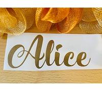 Water Bottle Name Stickers, Personal Name Tag, Kids Name Decal, Personalized Vinyl Sticker, Personalized Label Decal, Custom Name, School Bottle Name Stickers (4" x 10", Gemstone Gold)