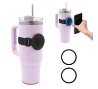 Water Bottle Phone Holder for MagSafe, Magnetic Holder Upgrade Silicone Anti-slip Adjustable Strap for Stanley Cup Gym Accessories, for iPhone & AirPods Owala Simple Modern Water Bottle w/2×Metal Ring