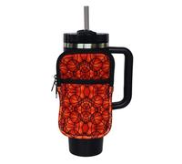 Water Bottle Pouch Accessory | Compatible with Stanley Tumbler| Great for Workouts, Gym, Sports| Keeps Cash, Keys, and Earbuds Safe (Large Basketball)