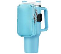 Water Bottle Pouch For Stanley Cup 40oz 30oz, Running Water Bottle Bag for Cards, Keys, Phone, Gym Accessories For Men Women, Travel Tumbler Mug Pouch Compatible With Stanley, Simple Modern(Blue)