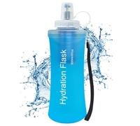 Water Bottle - Reusable Filtered Soft Water Bottle 500ml | Foldable TPU Water Bottle, 500ml Soft Hip Flask with Filter, Reusable Wide Mouth Bag for Hiking