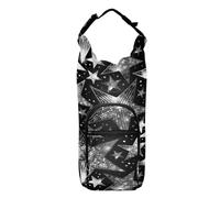 Water Bottle Sling Sleeve Bag, Bottle Carrier Holder Case Cover with Removable Strap Travel Cup Mug Storage with Pockets Silver White Shiny Sparkles and Sequins in the Form of Stars