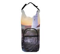 Water Bottle Sling Sleeve Bag, Bottle Carrier Holder Case Cover with Removable Strap Travel Cup Mug Storage with Pockets Portland, Maine, USA at Portland Head Light in the Morning