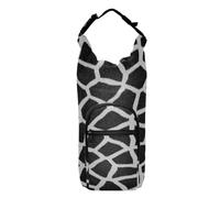 Water Bottle Sling Sleeve Bag, Bottle Carrier Holder Case Cover with Removable Strap Travel Cup Mug Storage with Pockets Giraffe Skin Animal Texture Seamless Black White Geometric