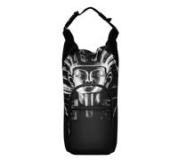 Water Bottle Sling Sleeve Bag, Bottle Carrier Holder Case Cover with Removable Strap Travel Cup Mug Storage with Pockets Ancient Stone Pharaoh Tutankhamen Mask on Dark Background