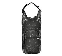 Water Bottle Sling Sleeve Bag, Bottle Carrier Holder Case Cover with Removable Strap Travel Cup Mug Storage with Pockets White Dream catcher with Feathers and Stars on Black Dark