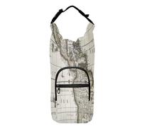 Water Bottle Sling Sleeve Bag, Bottle Carrier Holder Case Cover with Removable Strap Travel Cup Mug Storage with Pockets Ancient America Old Map with Greenland Insert Map