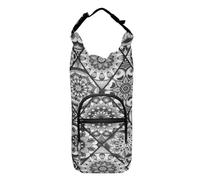 Water Bottle Sling Sleeve Bag, Bottle Carrier Holder Case Cover with Removable Strap Travel Cup Mug Storage with Pockets Retro Tribal Mandala Flowers Motifs