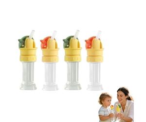 Water Bottle Spout Conversion Cap with Straw, Soft Silicone Straws Makes Drinking on the Go, Reusable Liquid Caps Straw Lid, Adapter for Plastic Bottles, Universal Soda Can Lids Spouts (Mix,4 PC)