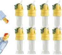 Water Bottle Spout Conversion Cap with Straw,Water Bottle Straw Cap,Spill-Proof,Adapter for Plastic Bottles,Soft Silicone Straws Makes Drinking On The Go,for Juice & Water Bottles (Green, 8pcs)