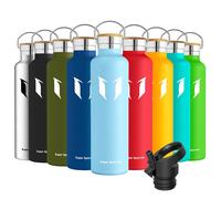 Super Sparrow Water Bottle Stainless Steel - 1000ml - Vacuum Insulated Metal Water Bottle - Standard Mouth Flask - BPA Free - Straw Water Bottle for Work, Gym, Travel, Sports