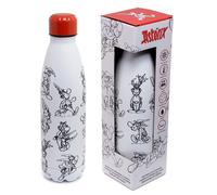 Puckator Asterix - Stainless Steel Water Bottle - Cold for 24h and Hot for 12h - Metal Water Bottles with Comic Book Design - Double Walled Modern Thermos Flask - Bpa Free - 500 ml