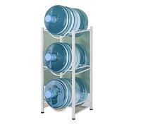 Water Bottle Storage Rack, Heavy Duty 5 Gallon Jug Holder, Stackable Water Cooler Dispenser Stand, Double Row Bucket Organizer