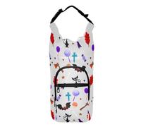 Water Bottle Waist Pack Happy Halloween Funny Cartoon Portable Drawstring Backpack with Bottle Holder Cross Body Water Bottle Holder,Fits 20 oz, 24 oz, 32 oz,40 oz bottles, Happy Halloween145