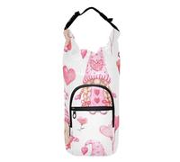 Water Bottle Waist Pack Valentine Gnomes Cute Elf Peach Heart Gift Balloons Zippered Water Bottle Carrying Bag Bottle Water Holder,Fits 20 oz, 24 oz, 32 oz,40 oz bottles, Valentine gnomes Cute elf