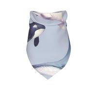 Water Bottle Watercolor Dolphin Marine Whale,Bib Scarf Triangle Hood Adjustable Pet Scarf Washable Hood Suitable for Small, Medium and Large Dogs and Cats