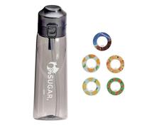 Water Bottle with Flavor Pods,Fruit Fragrance Water Bottle,Scent Water Cup,Sports Water Cup Suitable for Outdoor Sports (strawberry, Sprite, whiskey, passion fruit, coffee, Black)