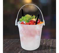 Water Bottle with Handle 5PACK Plastic Cocktail Buckets for Drinks Anything But A Cup Party Ideas 32oz Reusable Punch Bowls 1 Liter Ice Bucket Smoothie Bucket Translucent