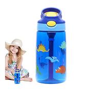 Water Bottle with Straw, Flip-up Leakproof Drinking Bottle with Straw, Portable Cute Mug Travel Water Bottle Cup