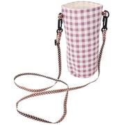 Water Bottles Bag Cotton Linen Insulated Sleeve with Crossbody Strap | Purple Wear-resistant Holder for Cups and Milk Tea, Hands-free Hydration during Hiking, Beach Outings, Fitness or Commuting