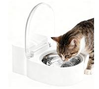 Water Bowl for Cats - Toilet Shaped Raised Non Spill Dispenser | Automatic Flow Small Cat Drinking Bowl - for Kittens Puppies Pets Home Bathroom Living Room Kitchen Corner Food Feeding