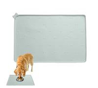 Water Bowl Mat - Food Dispenser Pad | 23.6 X 15.7 Inch Silicone Non-Slip Foldable Fast Drying Anti-Spill Pet Feeding Pad for Dogs Cats Indoor Floor Kitchen