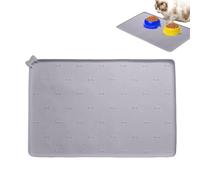 Water Bowl Mat, Kitten Food Pad, 23.6 X 15.7 Inch Silicone Anti-Slip Mat for Pet Feeding Fast Drying Anti-Spill Foldable Kitchen Indoor Eating Pad for Dogs Cats