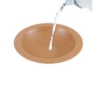 Water Bowl - Semi-Aquatic Turtle Water Dish | Yellow Border Water Bowl Aquarium Ornament | Reptile Feeding Dish for Hermit Bearded Crab Dragon Gecko Frog