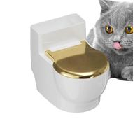 Water Bowl Toilet Shaped Novelty Anti-Spill Raised Dish | Non Slip Base Stainless Steel Pet Bowl for Kitten Small Sized Dogs Puppy Home Indoor Bathroom Living Room Kitchen Corner