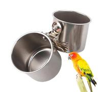 Water Bowls for Bird Cages - Heavy Duty Stainless Steel Secure Cage Attachment Removable Design Multifunctional Feeding | Parrot Food and Bowl Small to Large Birds Accessories War