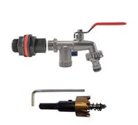 Water Bsp Female Dual Outlet Garden Tap With 27mm Hss Hole Saw Drill Bit