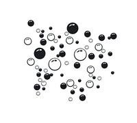 Water Bubble Wall Sticker Wall Decal Removable Circle Bubble Black Wall Art Paper for Bathroom Kids Room Home Decoration