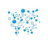 Water Bubble Wall Sticker Wall Decal Removable Circle Bubble Blue Wall Art Paper for Bathroom Kids Room Home Decoration
