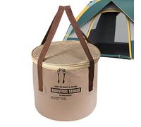 Water Bucket - Portable Camping Pail, Folding Drain Basin, Soft TPE Storage Bucket with Strong Handle, Outdoor Cleaning Container with Space Saving Design, Picnic Fishing Washing Tasks