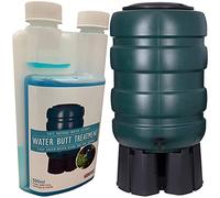 Water Butt Barrels Rain Collectors Medium, Large & Extra Large With Special Formula UV Blocker Treatment Cleaner Full Kits (100L Water Butt + 1 Treatment Bottle)
