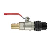 Water Butt Connector 1 Inch Bsp With Ball Valve Lever 1 Inch Bsp Brass Chrome And Brass 25mm Barbed Connector Kit X1