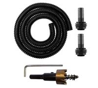 Water Butt Connector Hose Drill Bit 3/4" PVC Corrugation Pipe 1-5m Watter Collection Tank Linking Set (3m Pipe Kit)