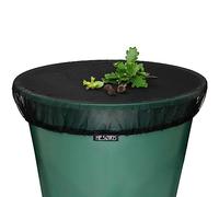 Water butt cover/Rain barrel net with elastic band for tight hold - better in comparison to slack cords, cover for mosquitoes, leaves and small animals in your garden - Diameter 60 cm